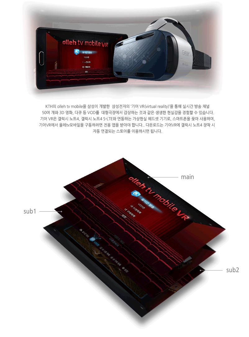 올레 tv mobile VR 상세팝업